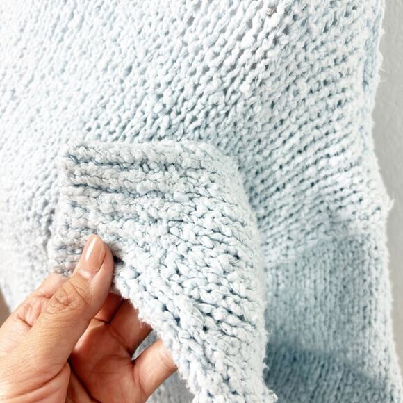 ANTHROPOLOGIE THE NEED IT OVERSIZED MOCK NECK LIGHT BLUE SWEATER SIZE XS - Picture 6 of 8